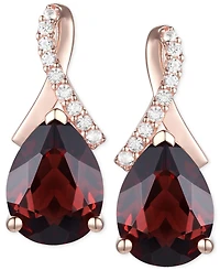 Amethyst (1-7/8 ct. t.w.) & Lab-Grown White Sapphire (1/10 Pear Swirl Stud Earrings 14k Gold-Plated Sterling Silver (Also Additional G