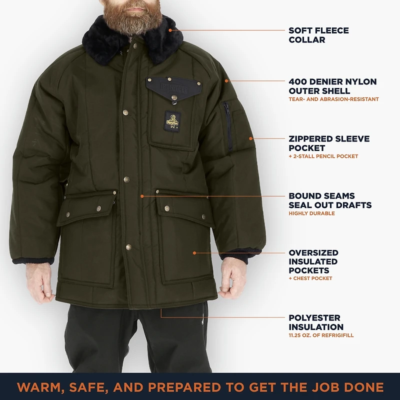 RefrigiWear Big & Tall Iron-Tuff Siberian Jacket - Extreme Cold Weather Workwear, -50°F Protection, Durable Water-Resistant