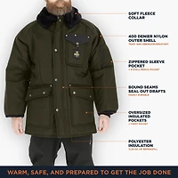 RefrigiWear Big & Tall Iron-Tuff Siberian Jacket - Extreme Cold Weather Workwear, -50°F Protection, Durable Water-Resistant