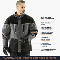 RefrigiWear Men's PolarForce Insulated Jacket - Ultra-Warm, Waterproof, Heavy-Duty Work Coat for Extreme Cold