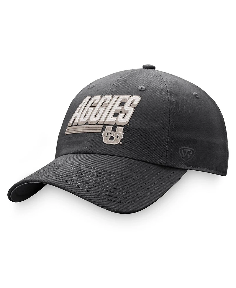 Men's Top of the World Charcoal Utah State Aggies Slice Adjustable Hat