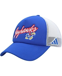 Men's adidas Royal Kansas Jayhawks Script Trucker Snapback Hat