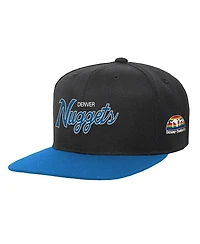 Big Boys and Girls Mitchell & Ness Black Denver Nuggets Team Script Snapback Hat