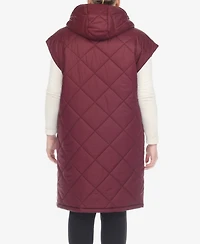 White Mark Plus Diamond Quilted Hooded Puffer Vest