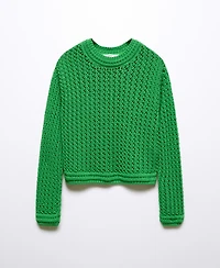 Mango Women's Short Crochet Jumper