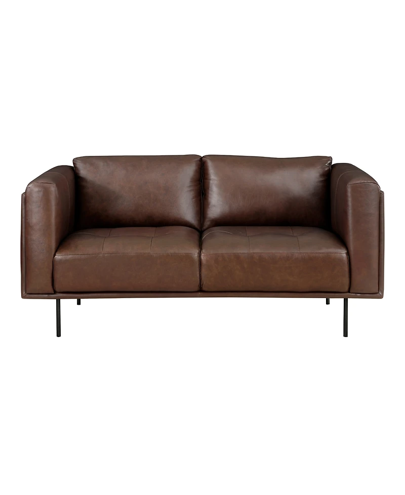 White Label Solaris 63" Leather Love Seat