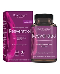Reserveage, Resveratrol 100 mg Antioxidant Supplement for Heart and Cellular Health, Supports Healthy Aging, Paleo, Keto, 60 Capsules (60 Servings)