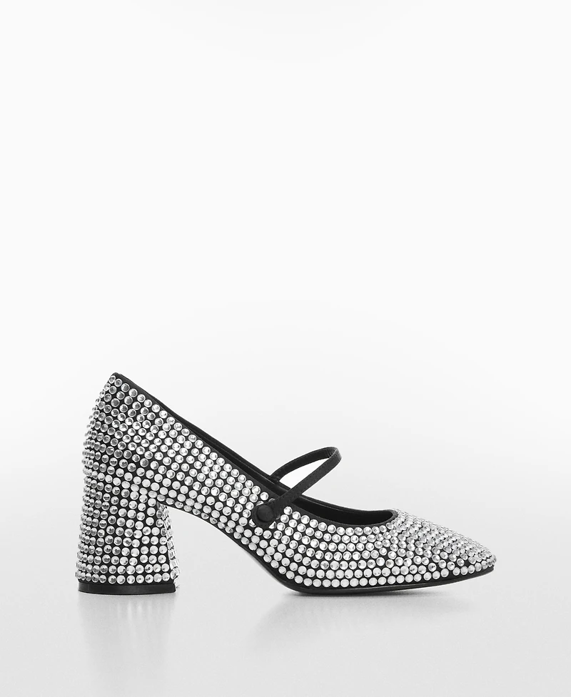 Mango Women's Rhinestone Block-Heeled Shoes