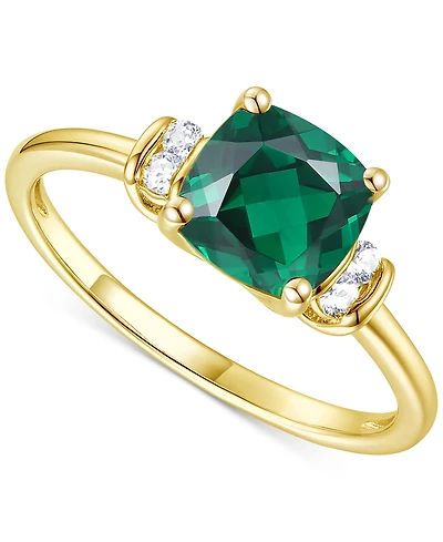 Amethyst (1-1/3 ct. t.w.) & Lab-Grown White Sapphire (1/10 14k Gold-Plated Sterling Silver (Also Additional Gemstones)