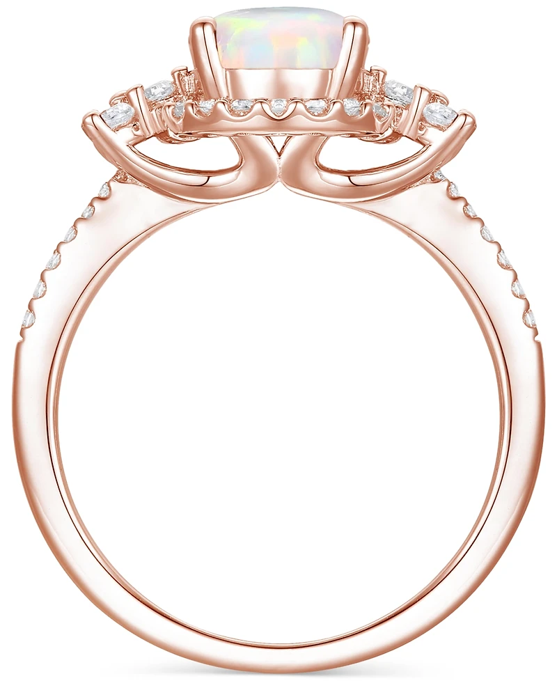 Amethyst (1-1/2 ct. t.w.) & Lab-Grown White Sapphire (1/2 ct. t.w.) Halo Statement Ring in 14k Gold-Plated Sterling Silver