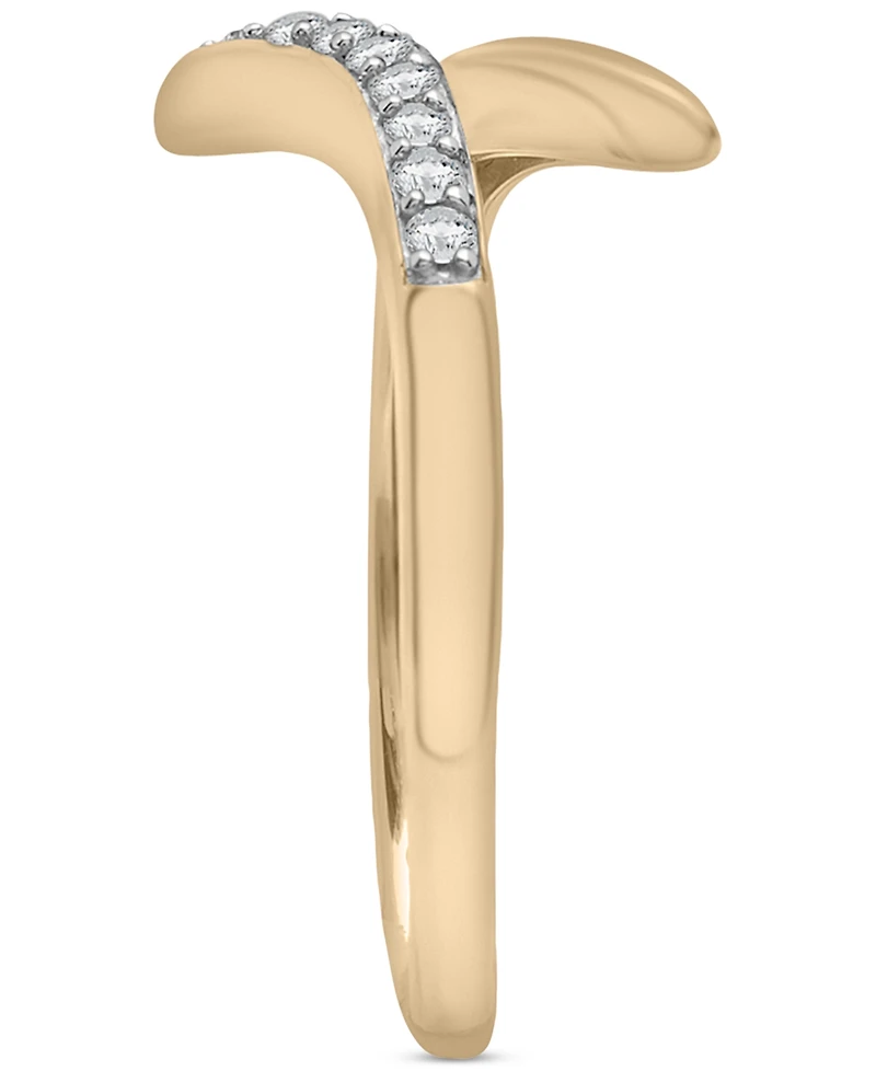 Wrapped Diamond Bypass Ring (1/10 ct. t.w.) in 10k Gold, Created for Macy's