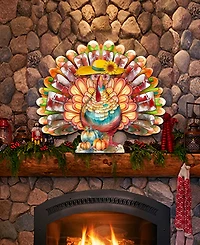 Designocracy Holiday Door Decor Wooden Door Hanger Autumn Turkey G. DeBrekht