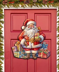 Designocracy The Joy of Giving Christmas Wooden Door Decor Wall Decor G. DeBrekht