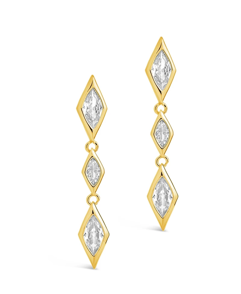 Sterling Forever Cubic Zirconia Lissie Drop Stud Earrings