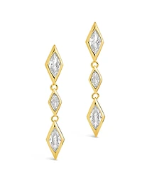 Sterling Forever Cubic Zirconia Lissie Drop Stud Earrings