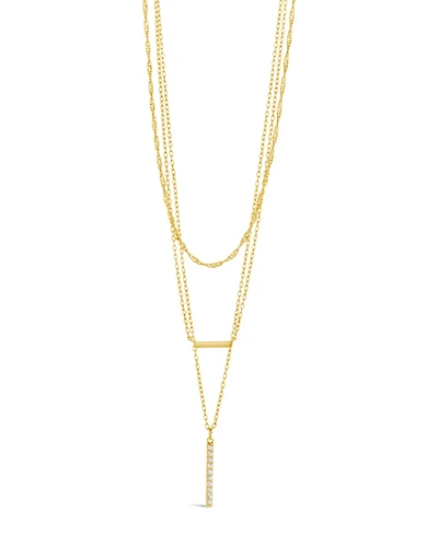 Sterling Forever Cubic Zirconia Lottie Layered Necklace