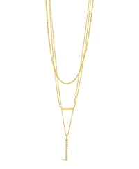 Sterling Forever Cubic Zirconia Lottie Layered Necklace