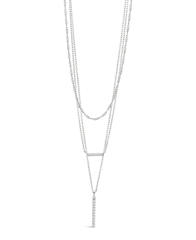 Sterling Forever Cubic Zirconia Lottie Layered Necklace