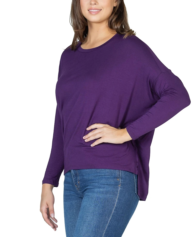 24seven Comfort Apparel Women's Long Sleeve Oversized Dolman Top