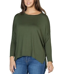 24seven Comfort Apparel Women's Long Sleeve Oversized Dolman Top