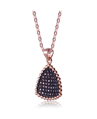 Sterling Silver Cubic Zirconia Triangle Shaped Pendant