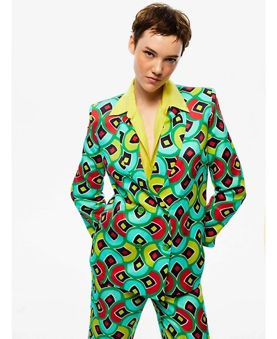 Nocturne Women's Double-Breasted Print Jacket