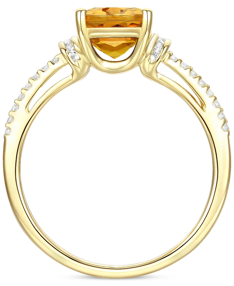 Amethyst (1-1/3 ct. t.w.) & Lab-Grown White Sapphire (1/4 Cushion Ring 14k Gold-Plated Sterling Silver (Also Additional Gemstones)