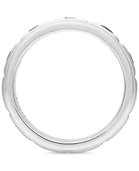 Men's Black Sapphire Textured Band (1-1/3 ct. t.w.) in Sterling Silver