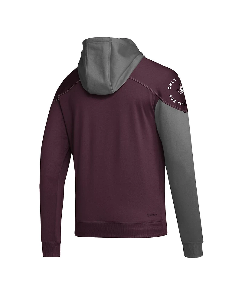 Men's adidas Maroon Texas A&M Aggies Block Stadium Pullover Hoodie