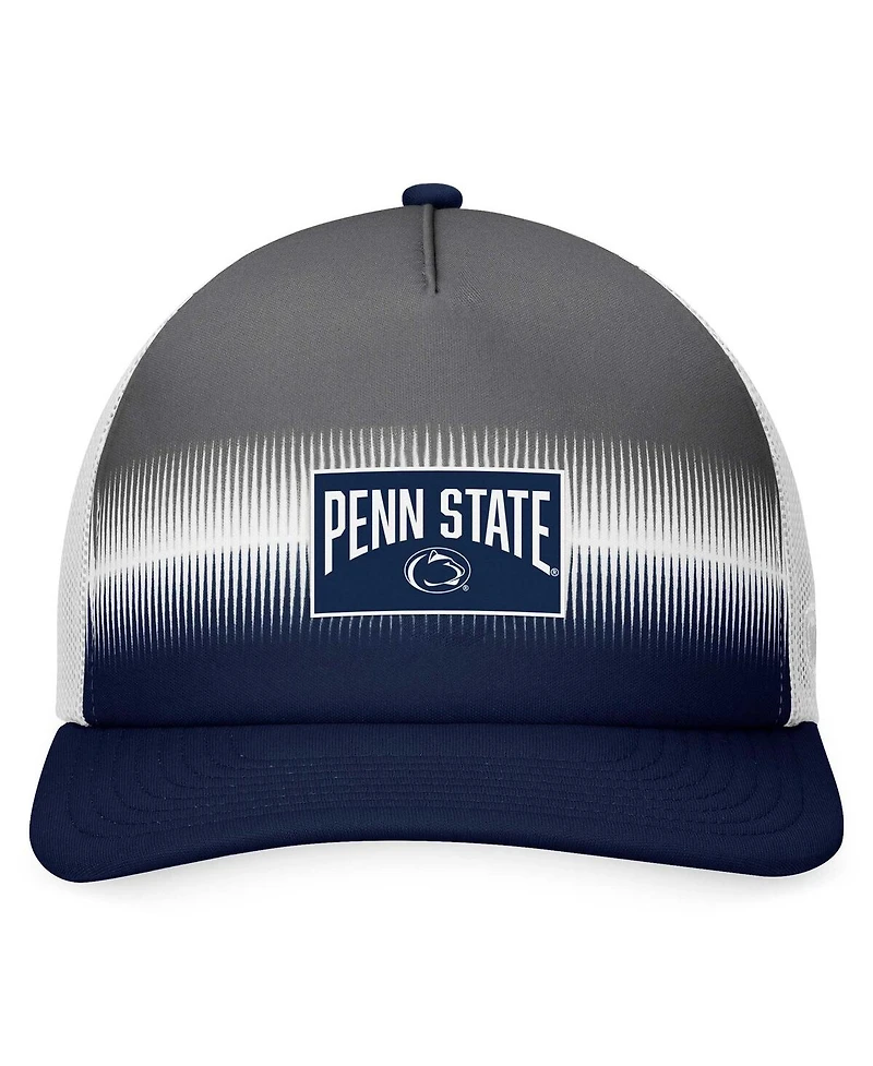 Men's Top of the World Navy, Gray Penn State Nittany Lions Daybreak Foam Trucker Adjustable Hat