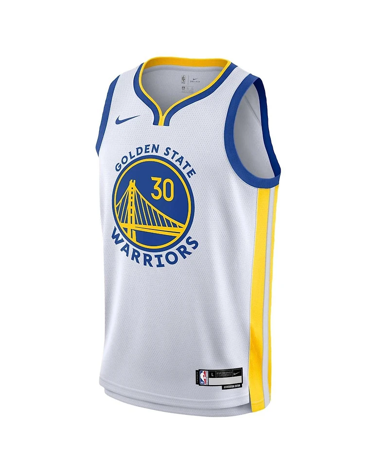 Big Boys Nike Stephen Curry White Golden State Warriors Performance Swingman Jersey - Association Edition