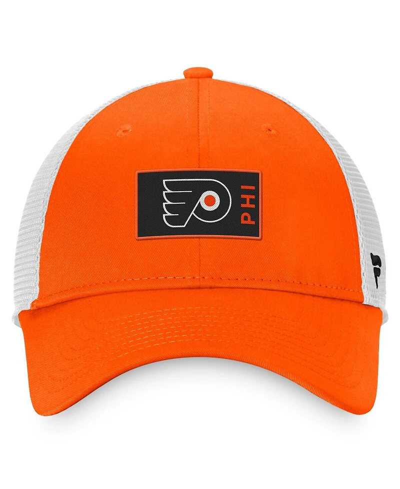 Men's Fanatics Orange Philadelphia Flyers Authentic Pro Rink Trucker Snapback Hat