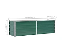 Garden Raised Bed Galvanized Steel 63"x15.7"x17.7" Green
