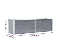 Garden Raised Bed Galvanized Steel 63"x15.7"x17.7" Gray