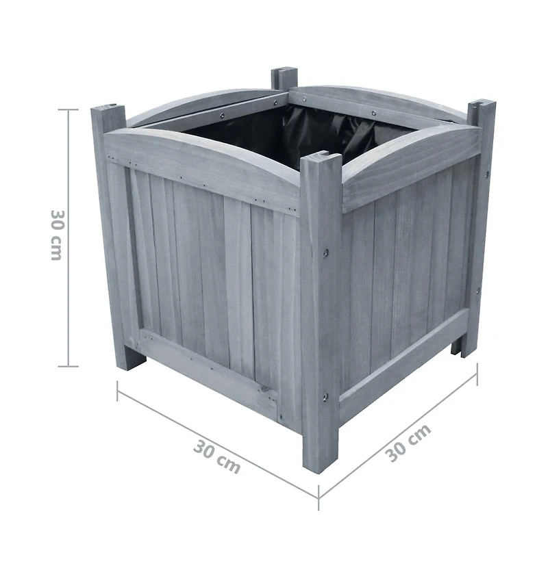 Garden Raised Beds 2 pcs 11.8"x11.8"x11.8" Solid Firwood