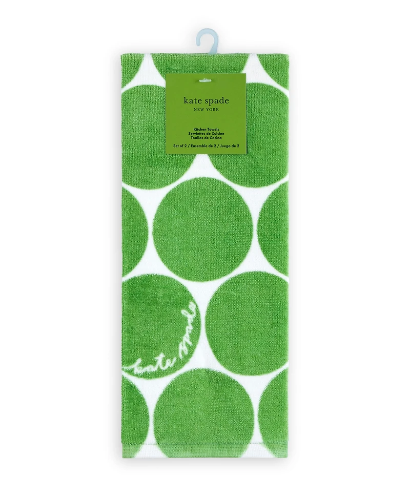 kate spade new york Joy Dot Kitchen Towels 2 Pack Set, 17" x 28"