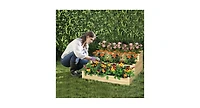 3-Tier Raised Garden Bed Wood Planter Kit for Flower Vegetable Herb