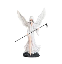 Fc Design 24"H Angel of Death in White Walking with Scythe Statue Fantasy Decoration Figurine Large Sculpture Home Decor Perfect Gift for House Warmin