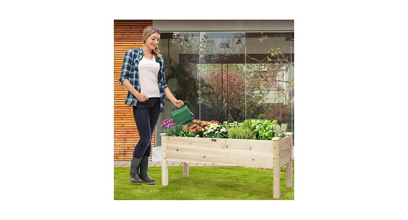 Raised Garden Bed Elevated Planter Box Wood for Vegetable Flower Herb