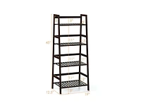4-Tier Bamboo Plant Rack with Guardrails Stable and Space-Saving