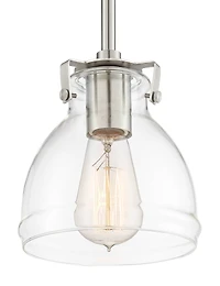 Possini Euro Design Bellis Brushed Nickel Mini Pendant Light 6 1/2" Wide Modern Industrial Clear Glass Shade for Dining Room Home Foyer Kitchen I