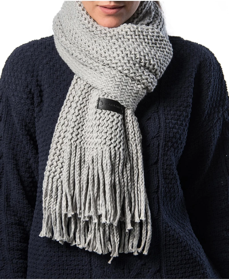 Mio Marino Women Wide Knit Ribbed Scarf