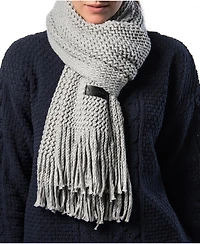Mio Marino Women Wide Knit Ribbed Scarf