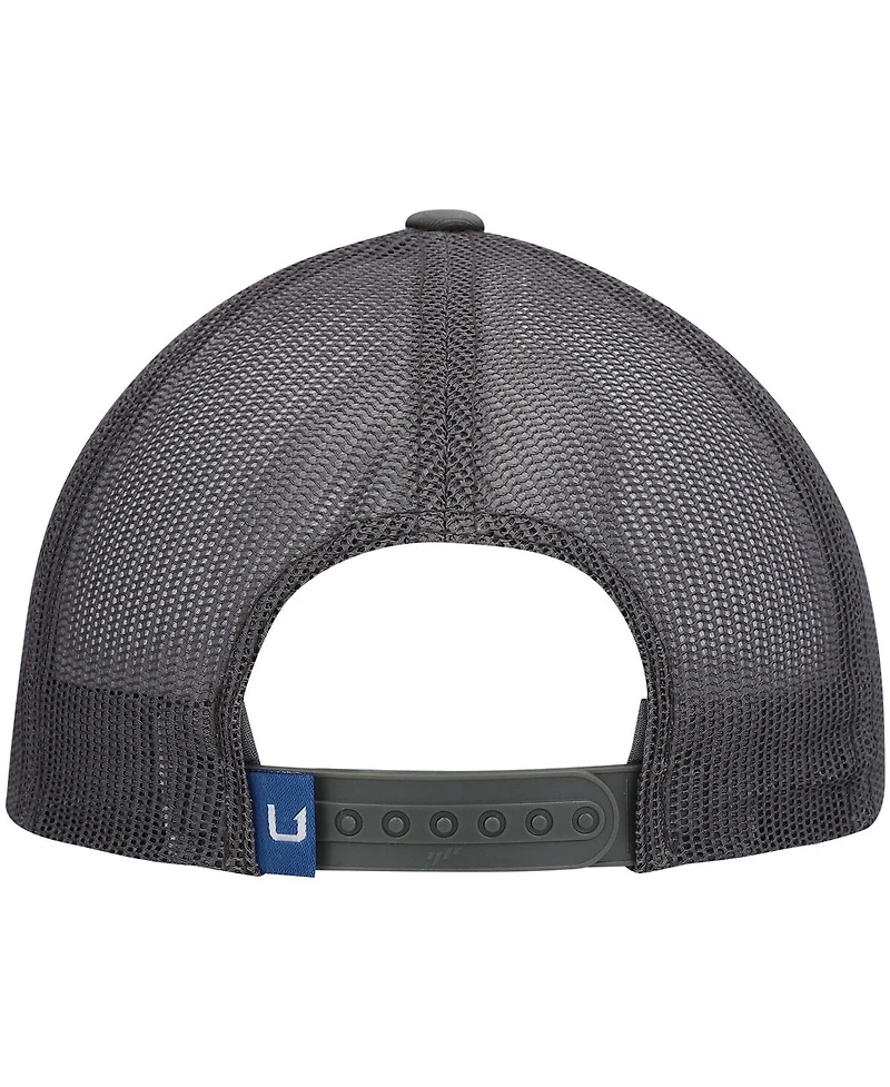Men's Huk Olive Huks and Bars Trucker Snapback Hat