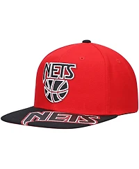 Men's Mitchell & Ness x Lids Red, Black New Jersey Nets Hardwood Classics Reload 3.0 Snapback Hat