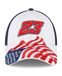 Men's New Era White, Blue Bubba Wallace 9FORTY Americana Snapback Adjustable Hat