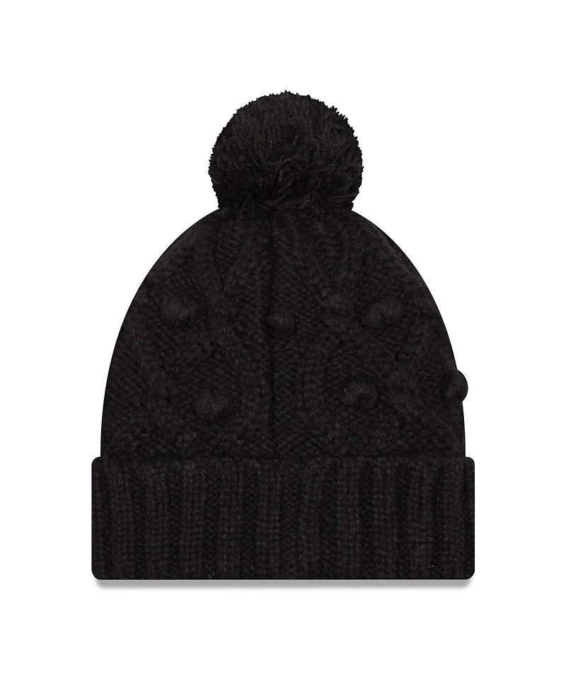 Women's New Era Black New Orleans Saints Toasty Cuffed Knit Hat with Pom