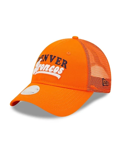 Women's New Era Orange Denver Broncos Team Trucker 9FORTY Snapback Hat