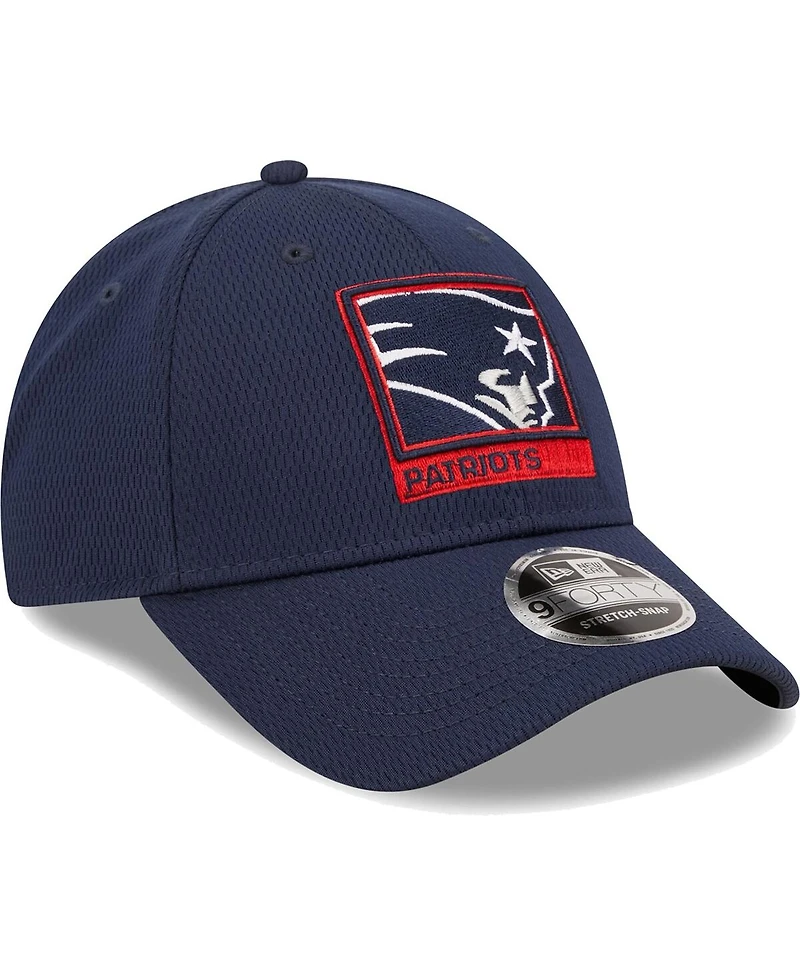 Men's New Era Navy New England Patriots Framed Af 9FORTY Snapback Hat