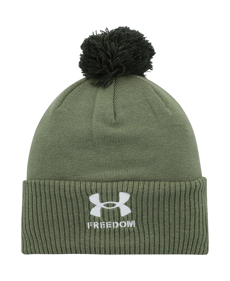 Men's Under Armour Green Auburn Tigers Freedom Collection Cuffed Knit Hat with Pom